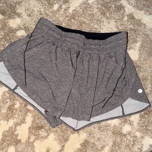 Lululemon Heather Gray Tracker Low-Rise Lined Short 4”